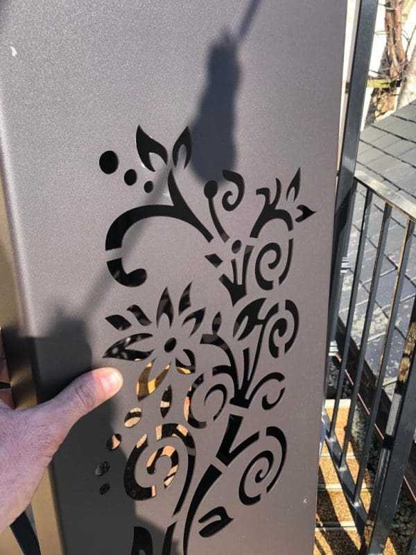 Beautiful laser cut pattern on luxury meal chiminea British made by Garden Embers