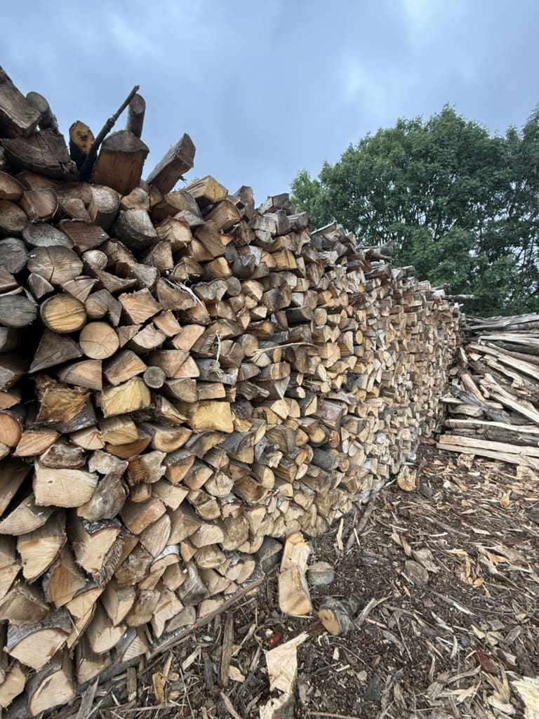 Firewood in Huddersfield stacked in billets drying Firewood in Huddersfield stacked in billets drying