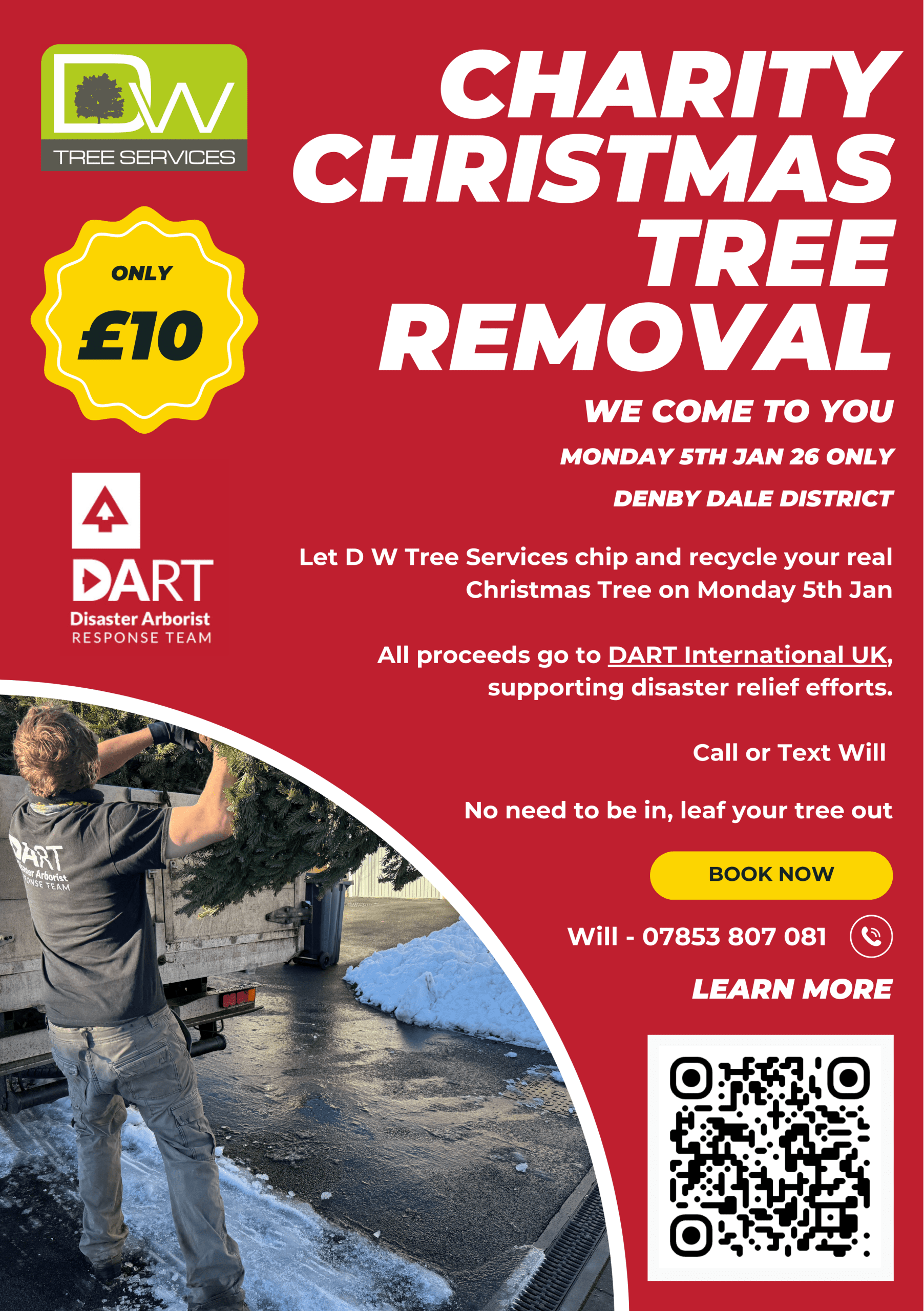 D W Tree Services Charity X mas Tree disposal (14.8 x 21 cm)